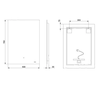 Зеркало с подсветкой Am.Pm X-Joy M85MOX10501S 50 см серый металлик